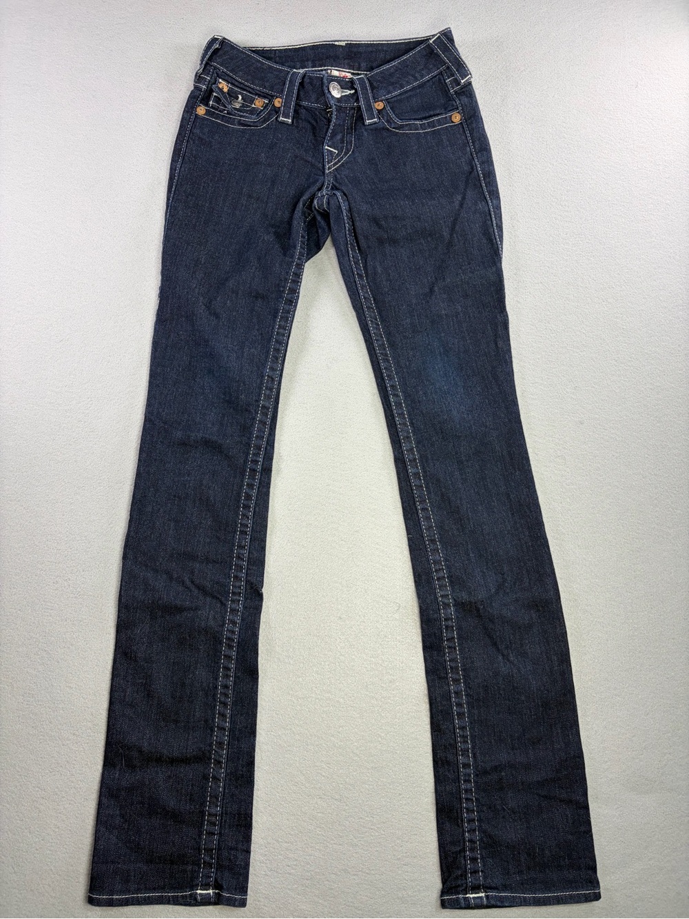 : VINTAGE Y2K True Religion Disco Billy Straight Crystal Jeans Size 24